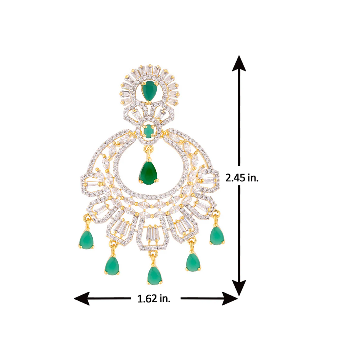 Green and White Zircons Earrings - Image 5