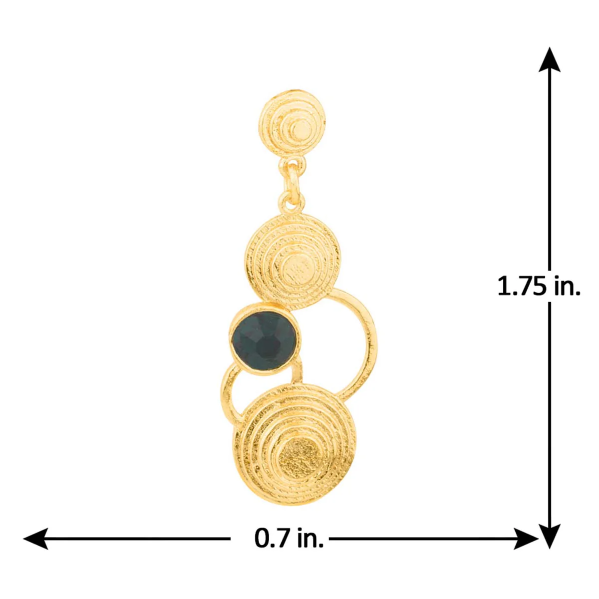 Green n Gold Circles Geomatrix Earrings - Image 5