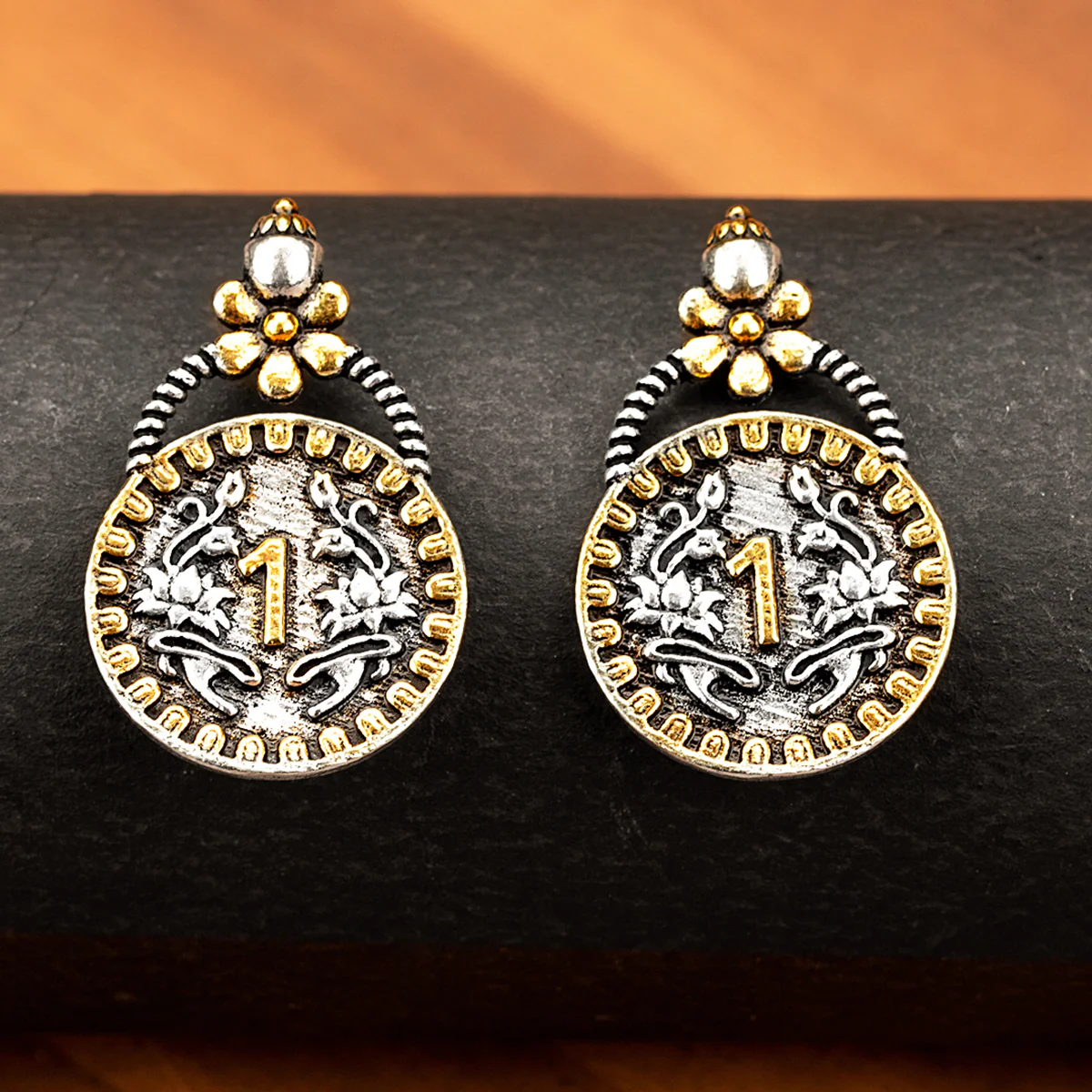 Gullak Antique Coin Stud Earrings