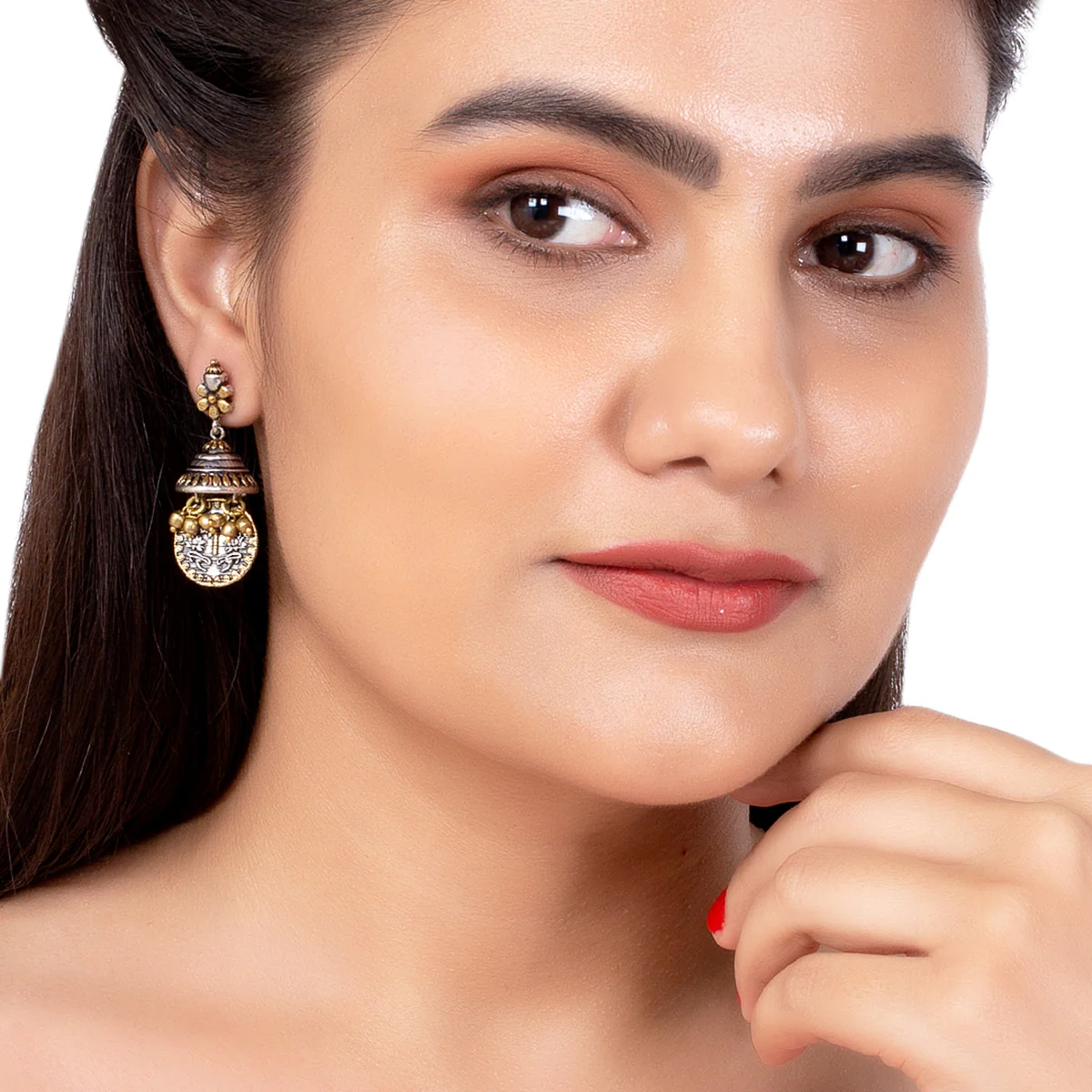 Gullak Antique Jhumka Style Earrings - Image 2