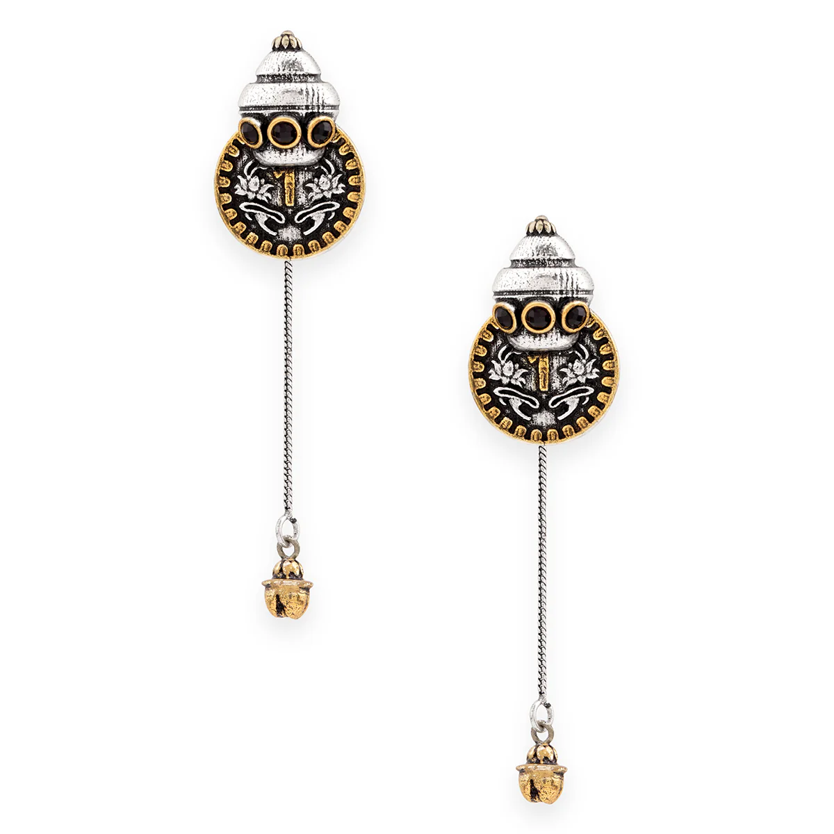Gullak Coin Chain Dangler Earrings - Image 3