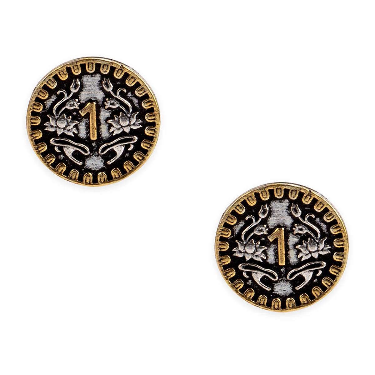 Gullak Coin Shaped Stud Earrings - Image 3