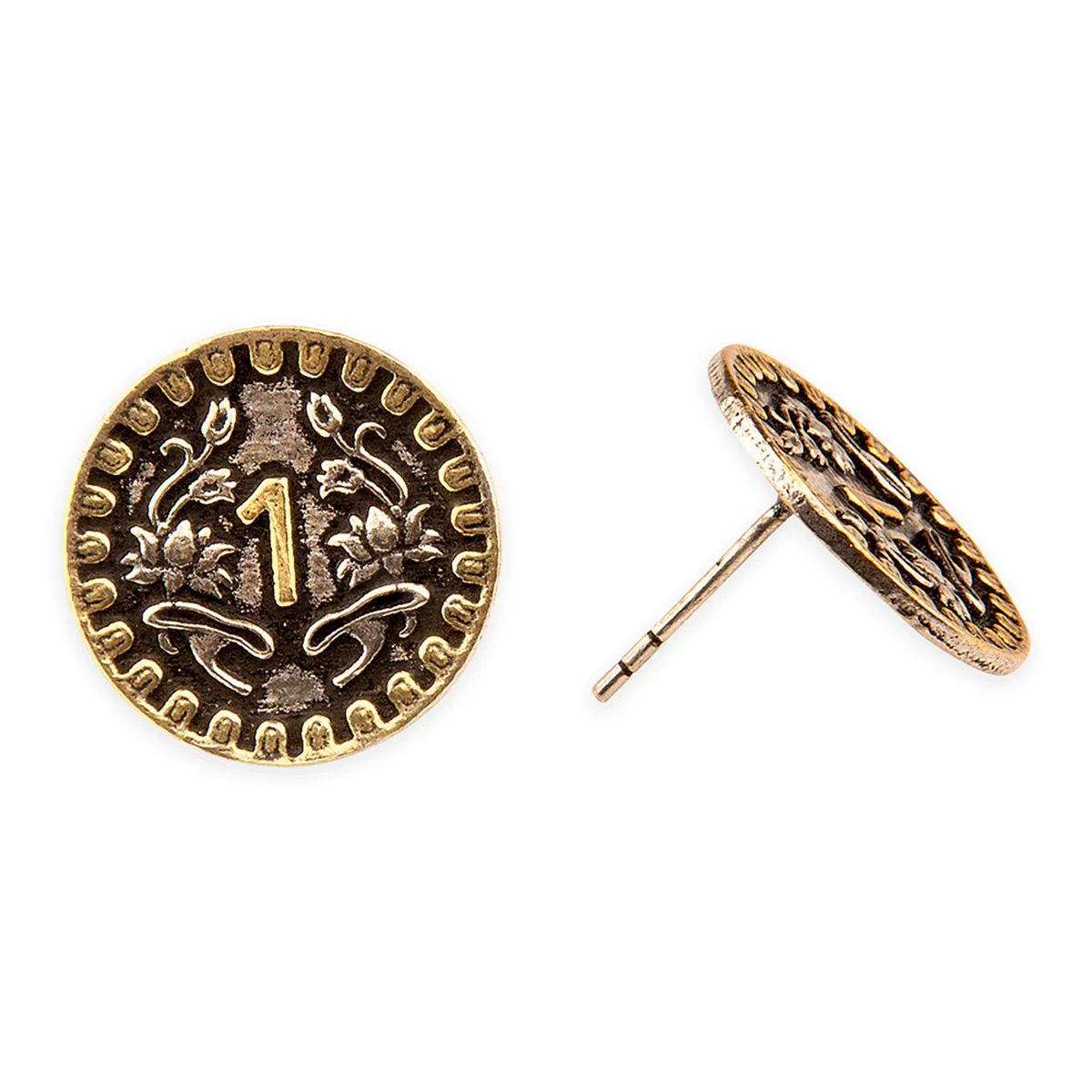 Gullak Coin Shaped Stud Earrings - Image 4
