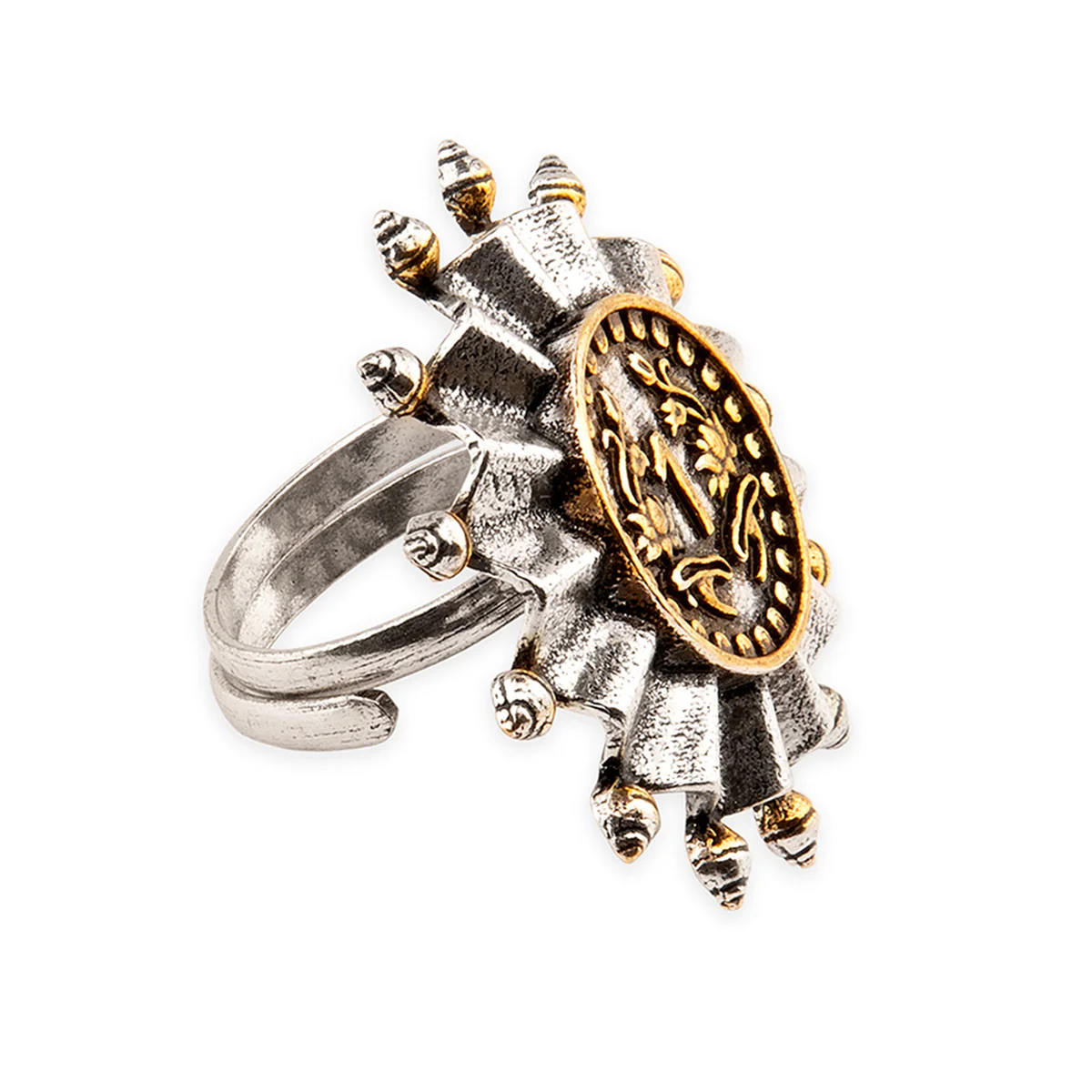 Gullak Crystal Stones Studded Statement Ring - Image 3
