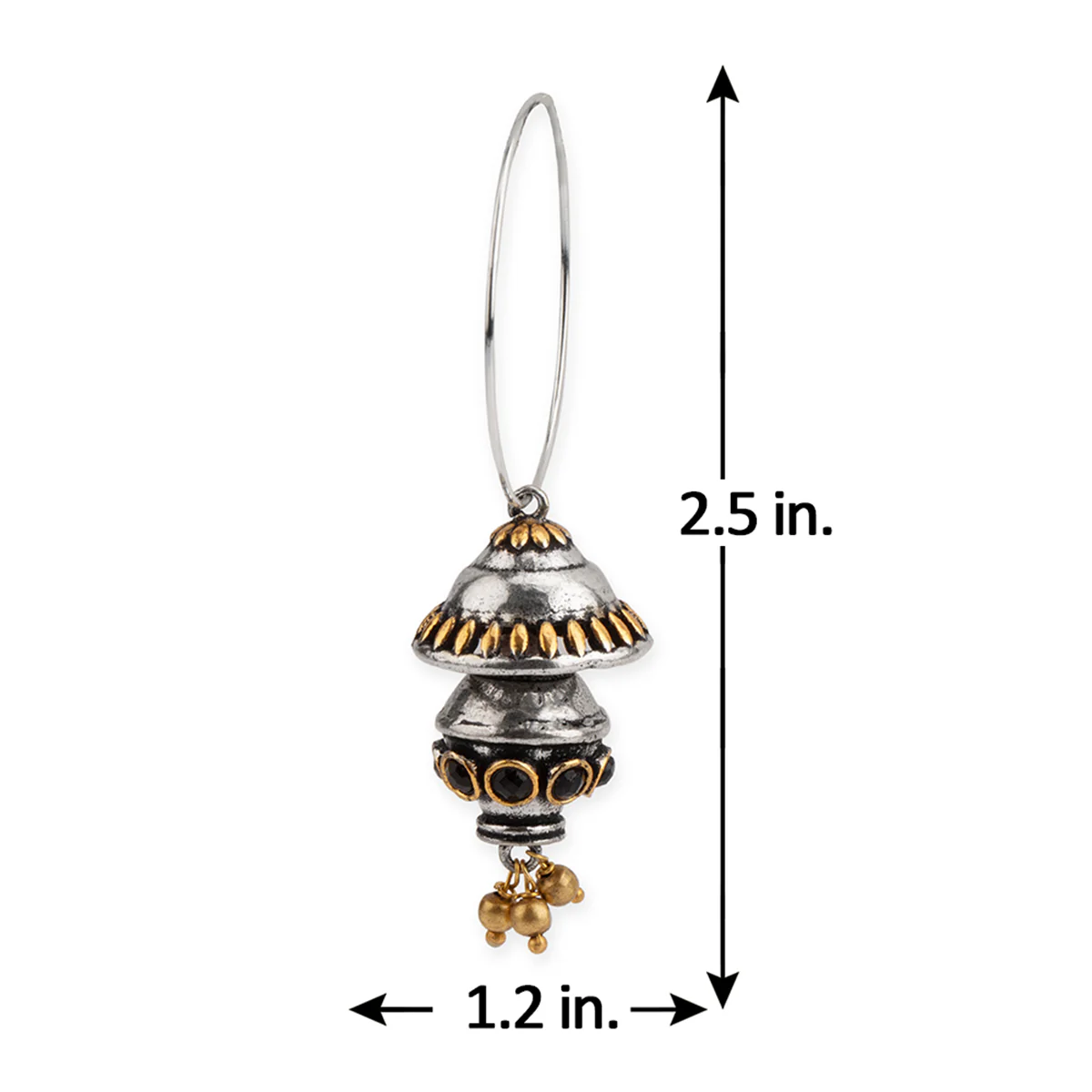 Gullak Dome Drop Hoop Earrings - Image 5