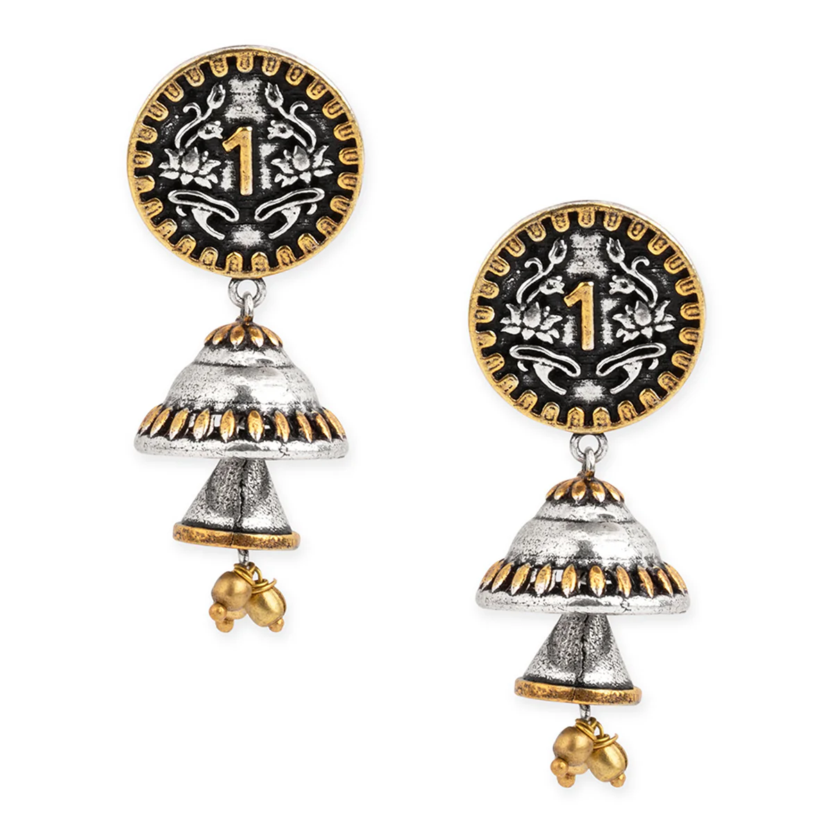 Gullak Dome Ghungroo Drop Earrings - Image 3