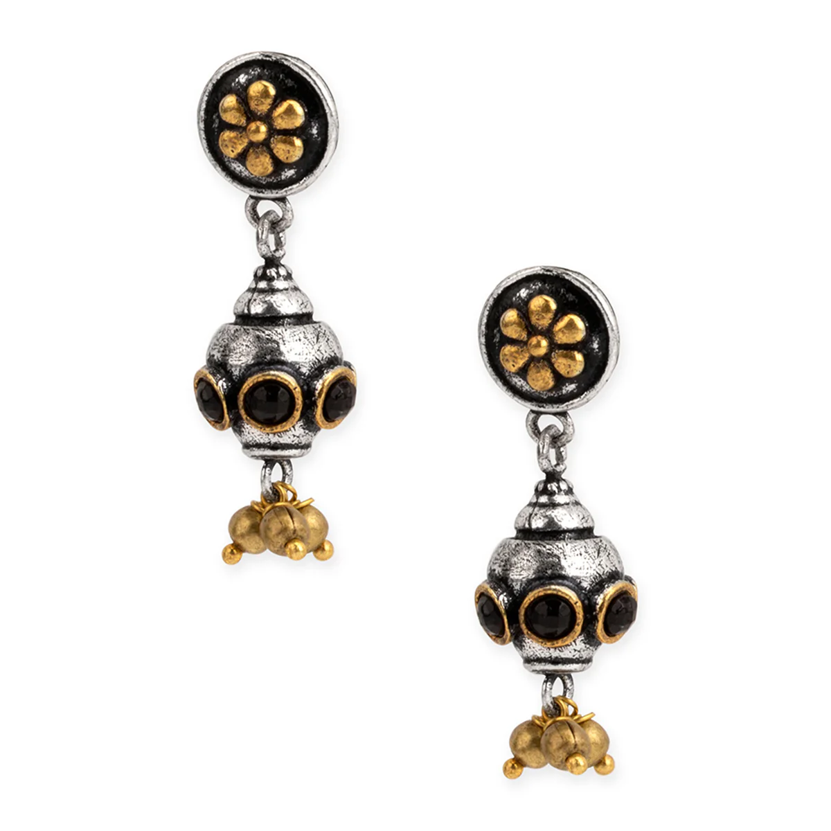 Gullak Floral Engraved Antique Earrings - Image 3