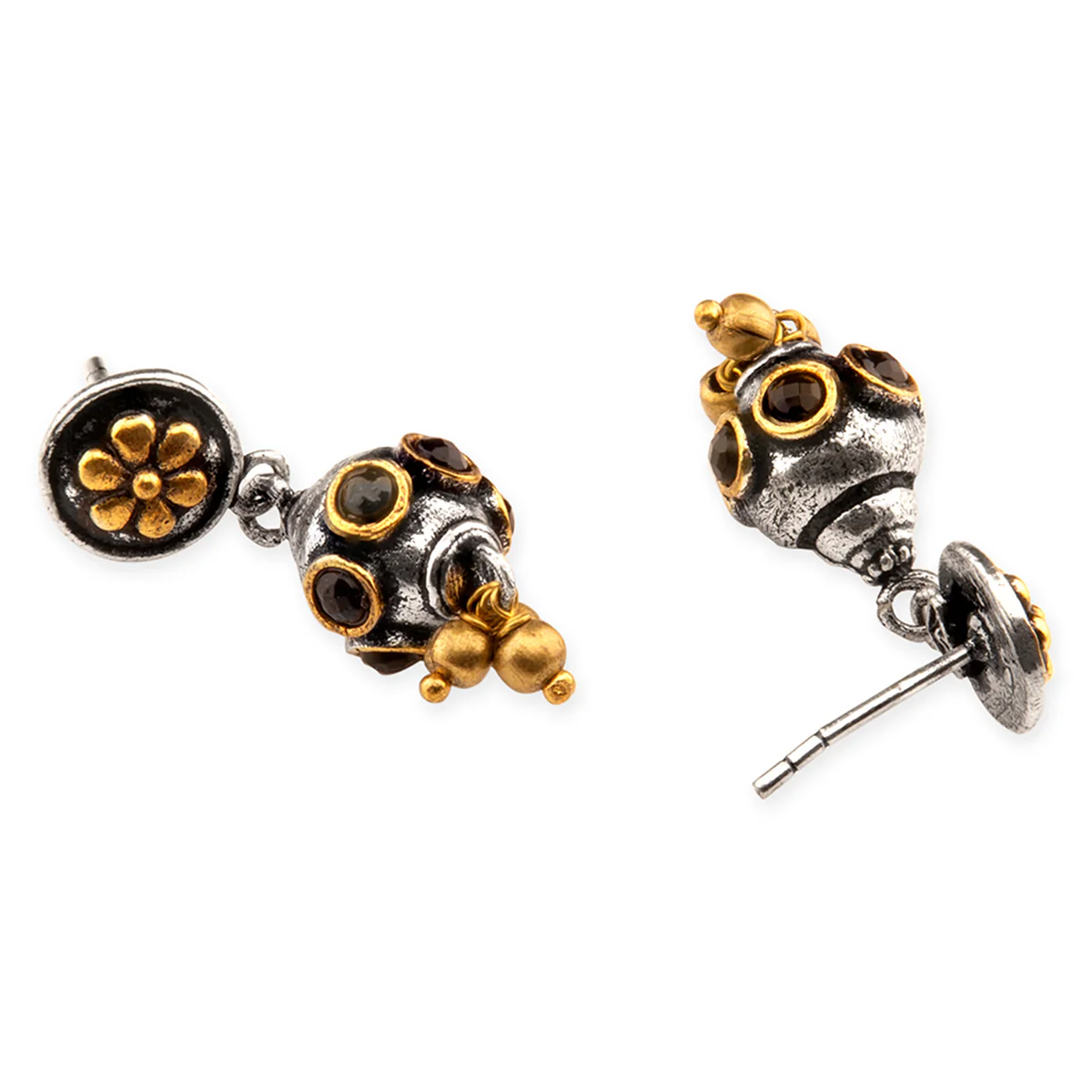 Gullak Floral Engraved Antique Earrings - Image 4
