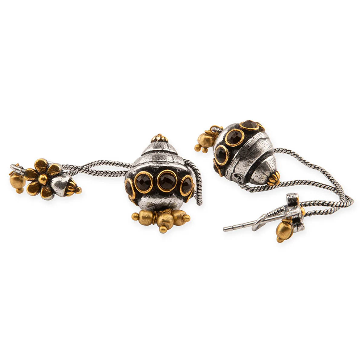 Gullak Ghungroo Drop Chain Dangler Earrings - Image 4