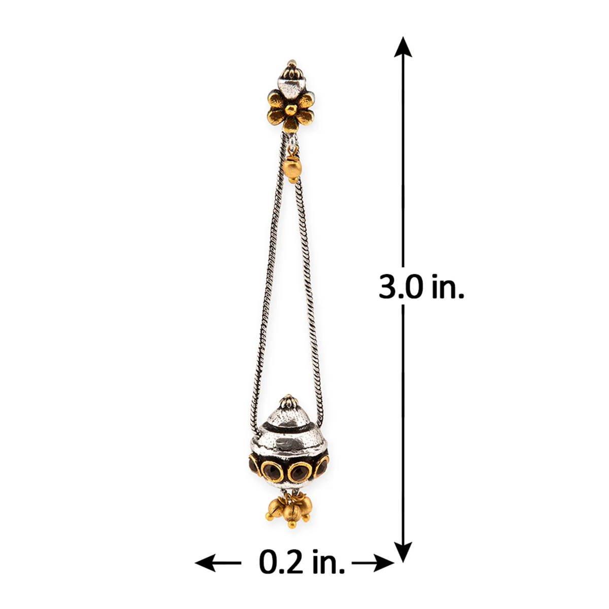 Gullak Ghungroo Drop Chain Dangler Earrings - Image 5