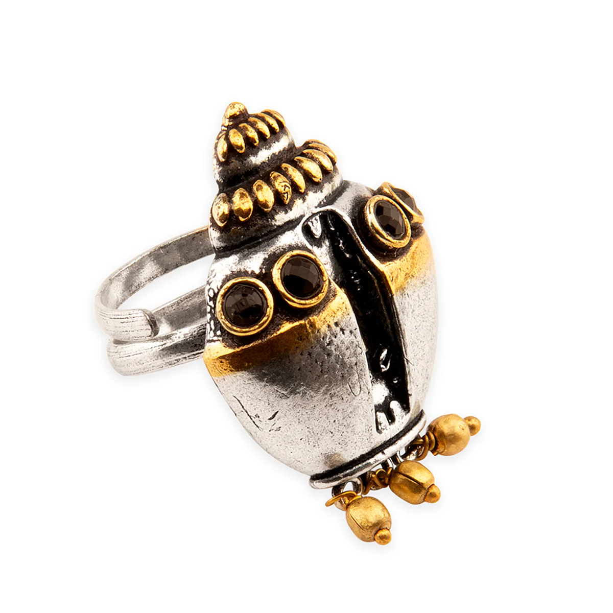 Gullak Ghungroo Drop Statement Ring - Image 3