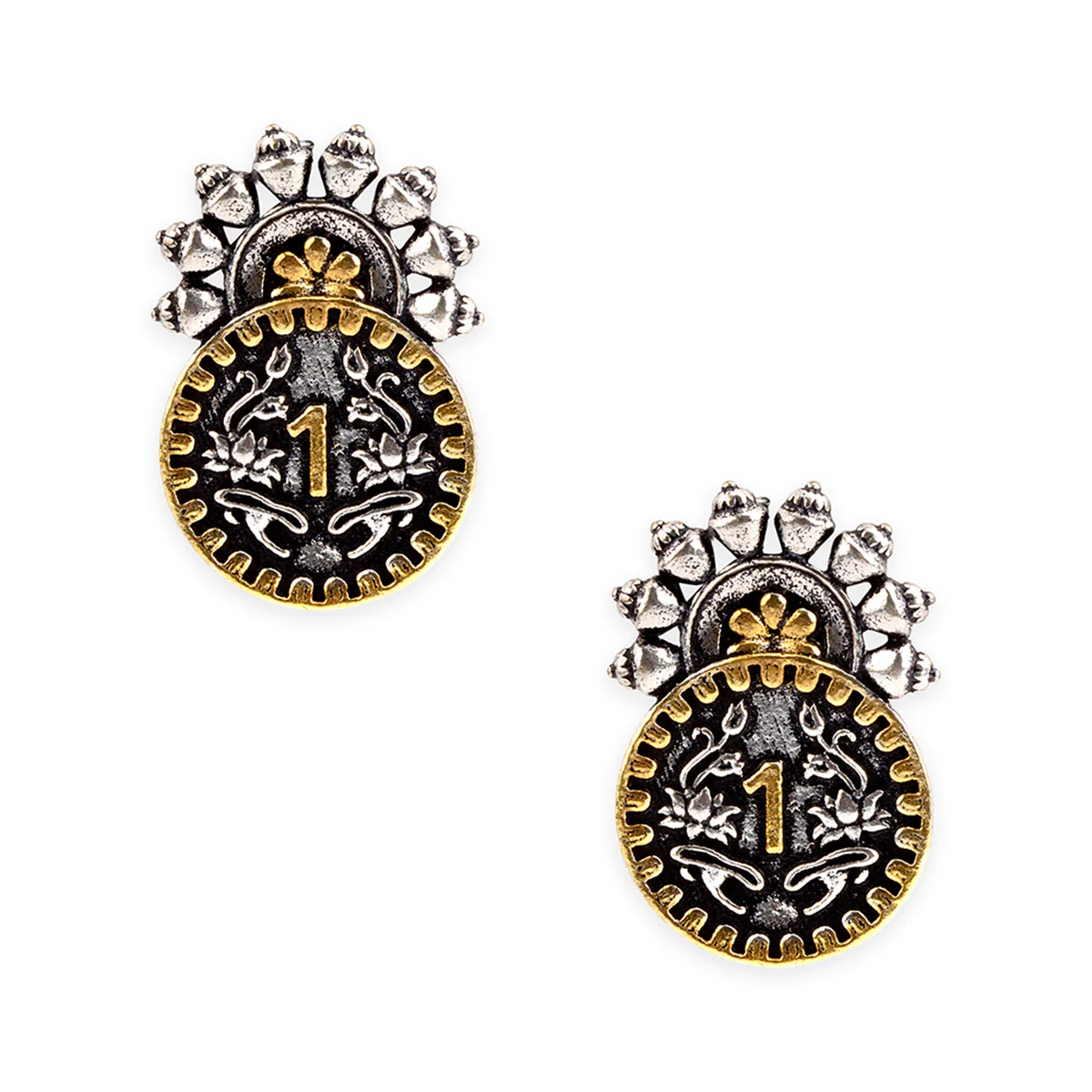 Gullak Numeric Engraved Stud Earrings - Image 3