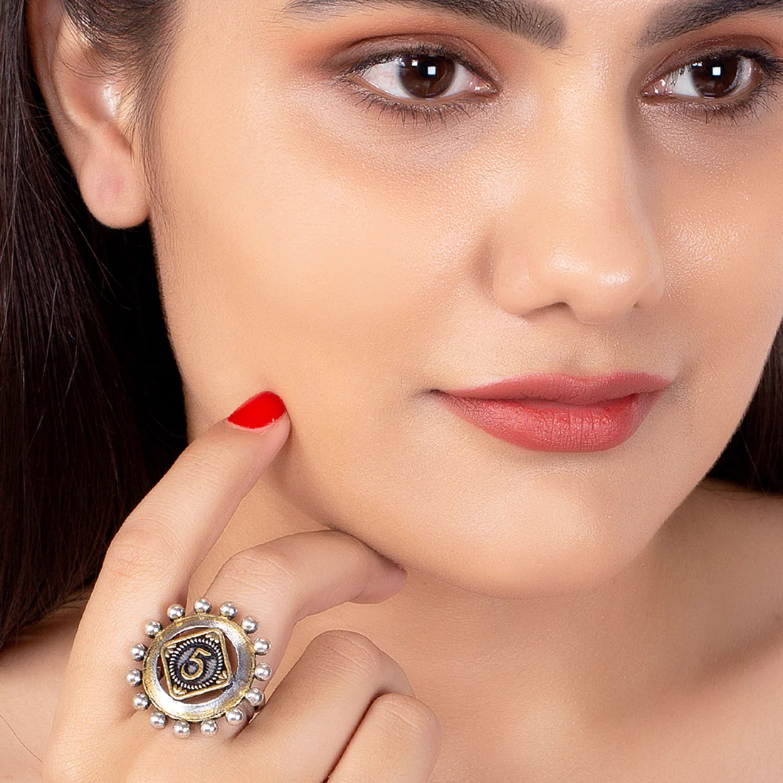 Gullak Numeric Print Statement Ring - Image 2