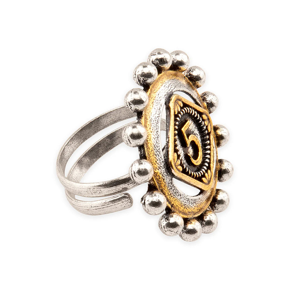 Gullak Numeric Print Statement Ring - Image 3