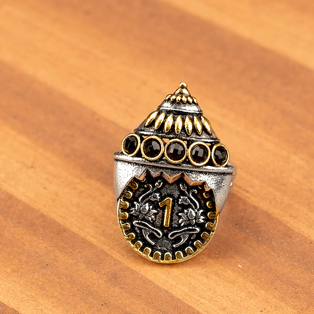 Gullak Numeric Statement Ring