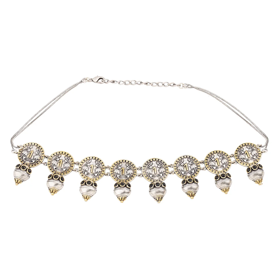 Gullak Oxidized Coin Necklace Set - Image 2