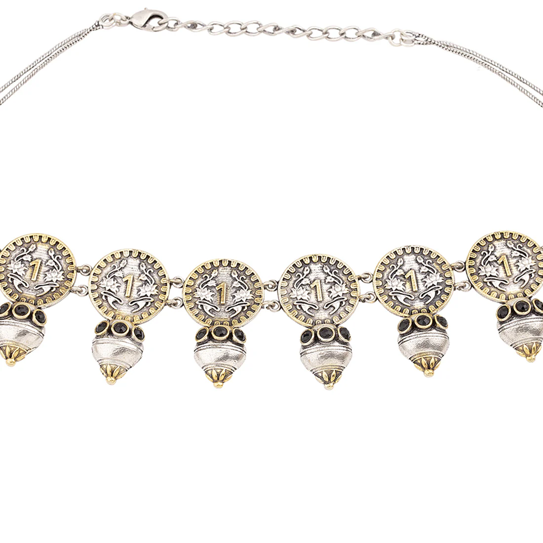 Gullak Oxidized Coin Necklace Set - Image 3