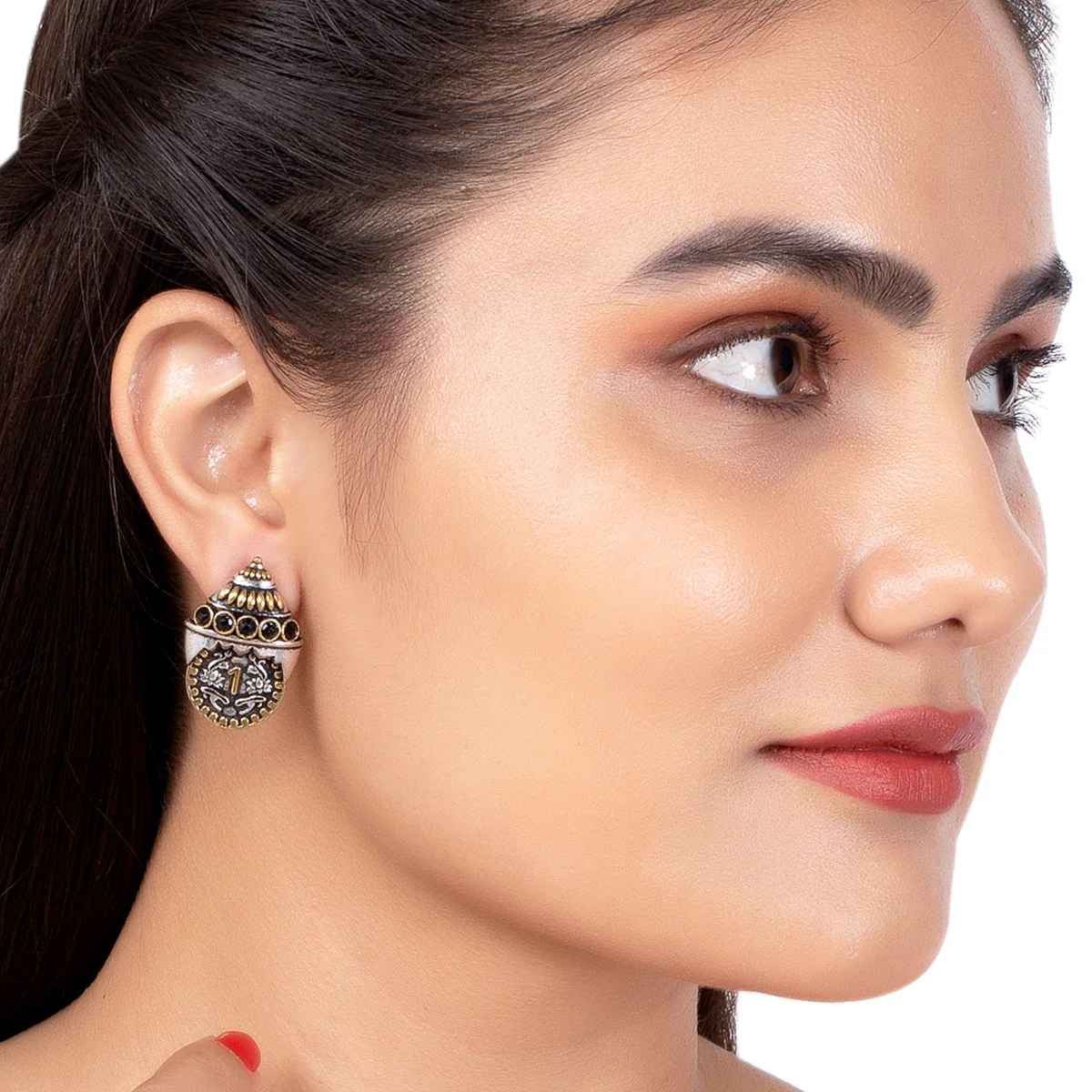 Gullak Unique Style Dual Tone Earrings - Image 2