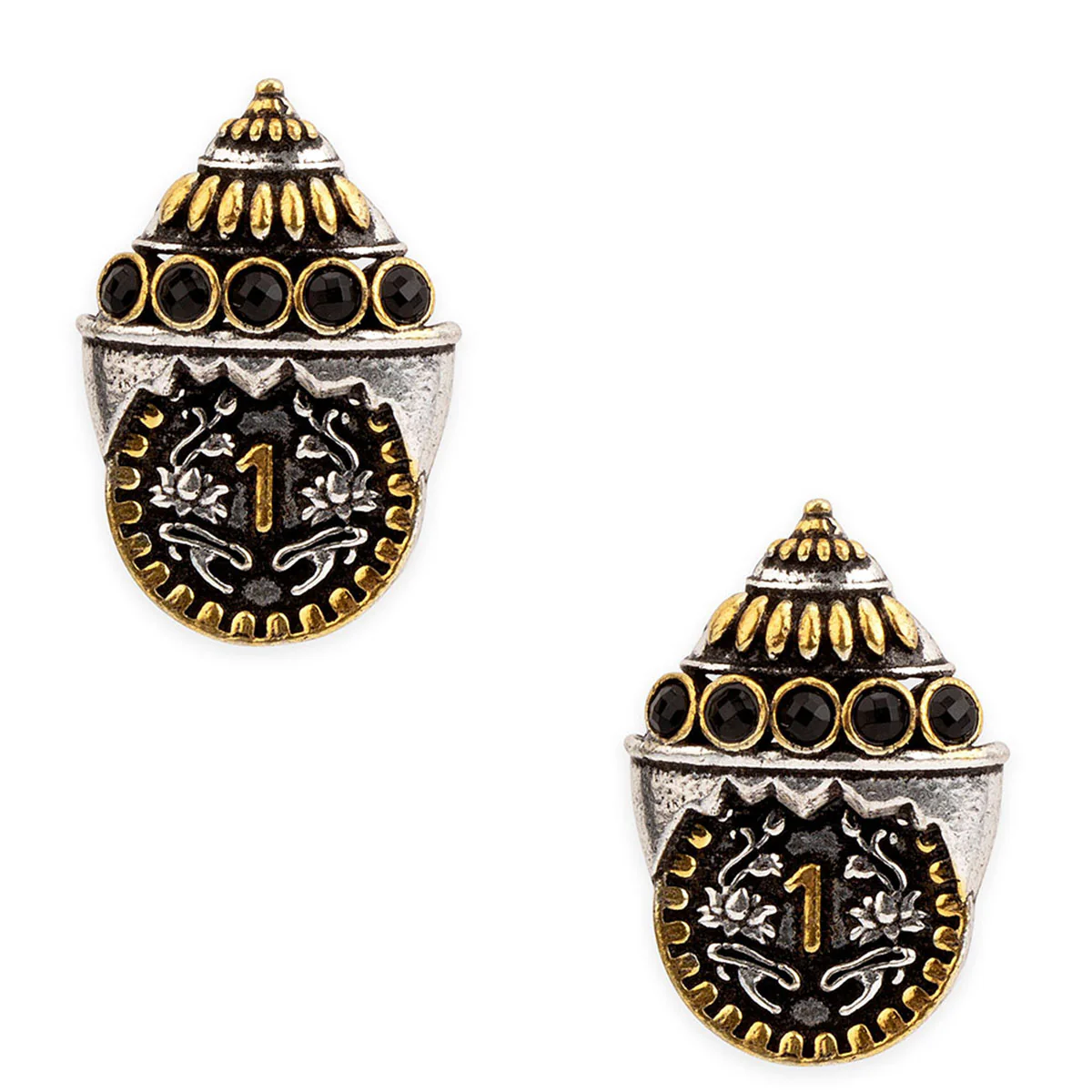 Gullak Unique Style Dual Tone Earrings - Image 3