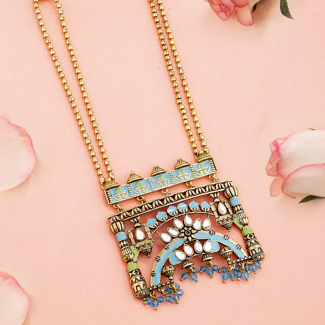 Gwalior Decorative Arch Enameled Necklace