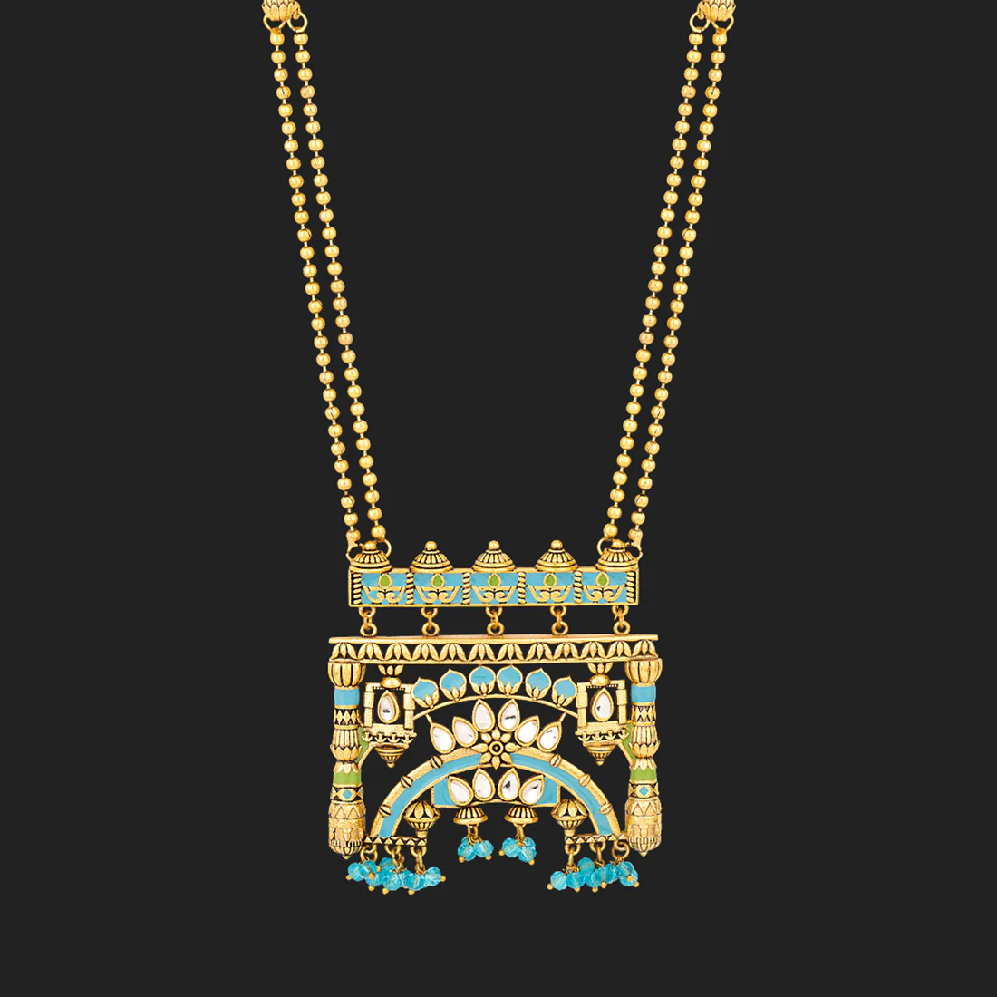 Gwalior Decorative Arch Enameled Necklace - Image 3
