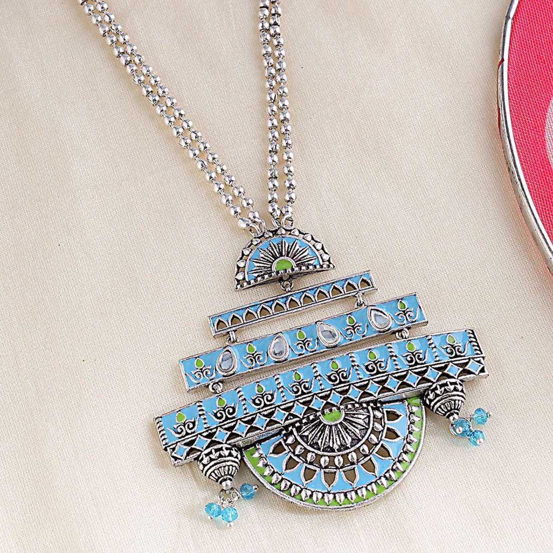 Gwalior Enameled Decorative Dome Necklace