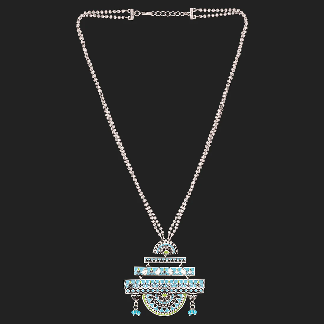 Gwalior Enameled Decorative Dome Necklace - Image 4