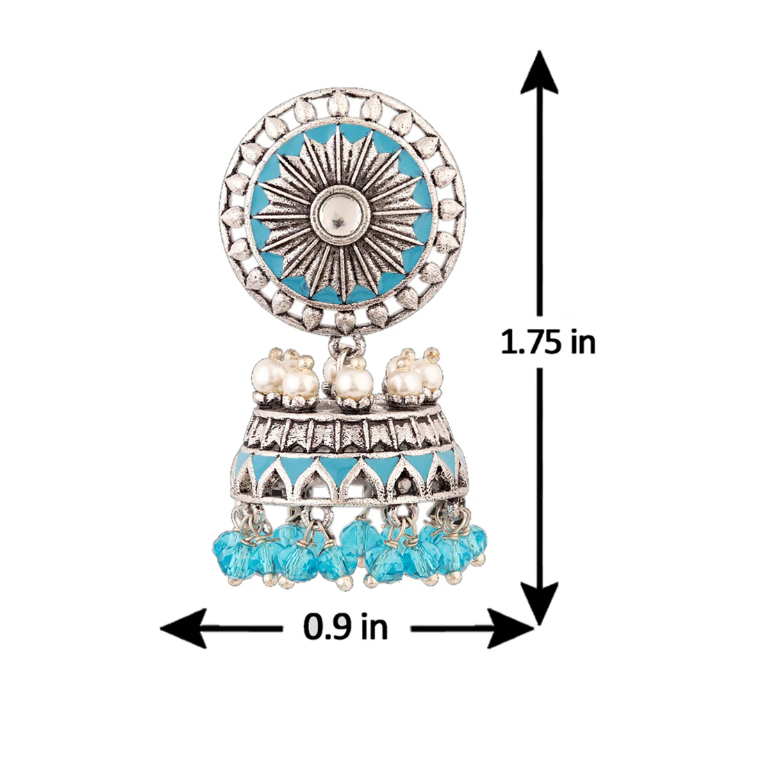 Gwalior Enameled Jhumka Earrings - Image 5