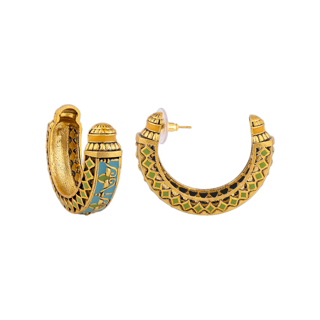 Gwalior Enameled Stud Style Earrings - Image 4