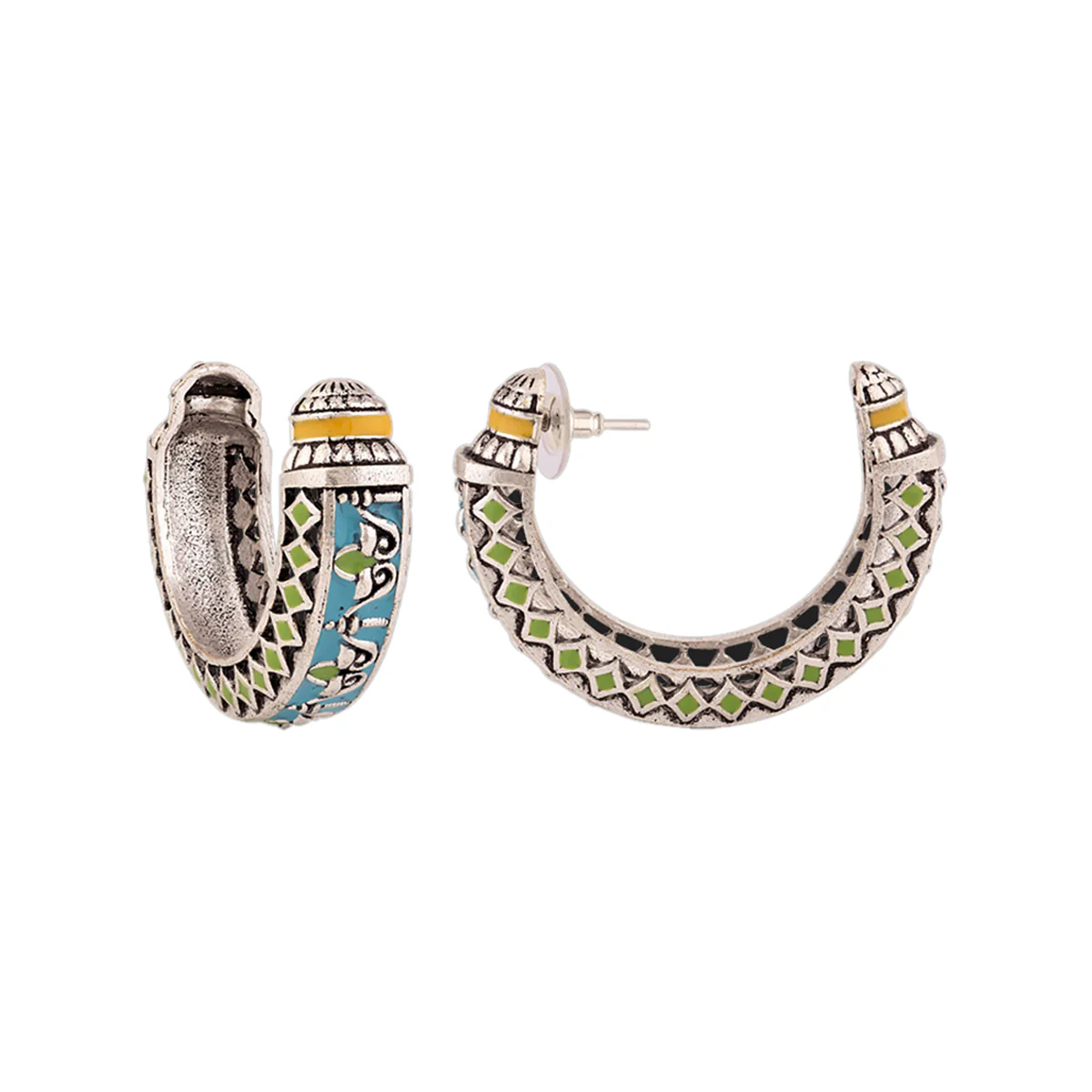 Gwalior Enameled Stud Style Earrings - Image 4