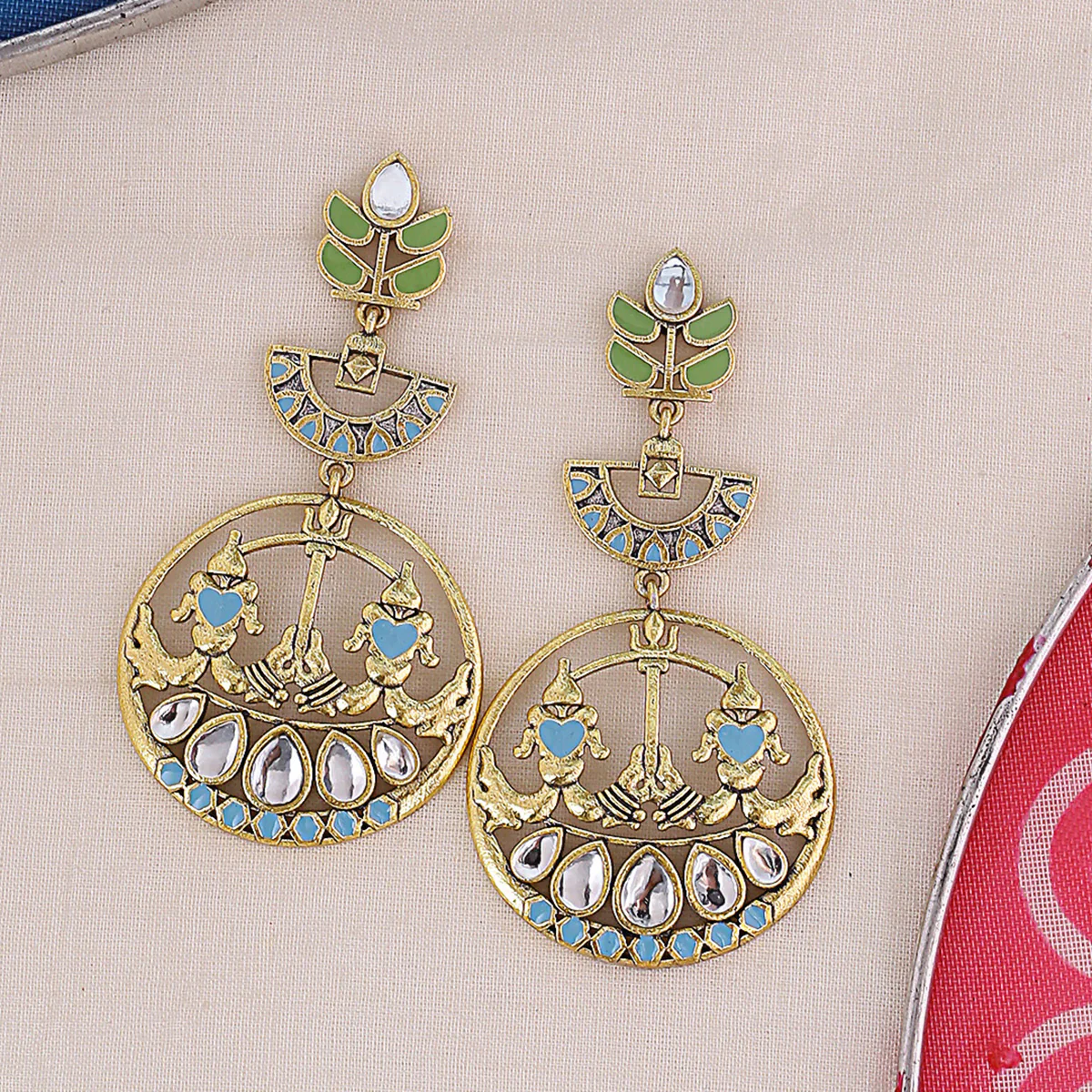Gwalior Filigree Design Round Drop Earrings