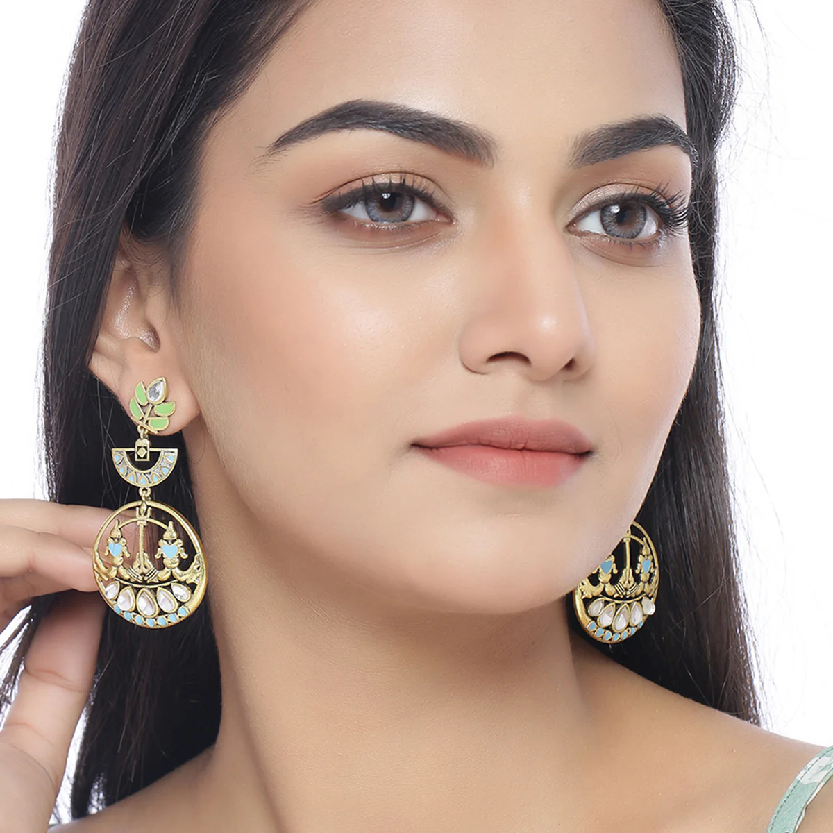 Gwalior Filigree Design Round Drop Earrings - Image 2