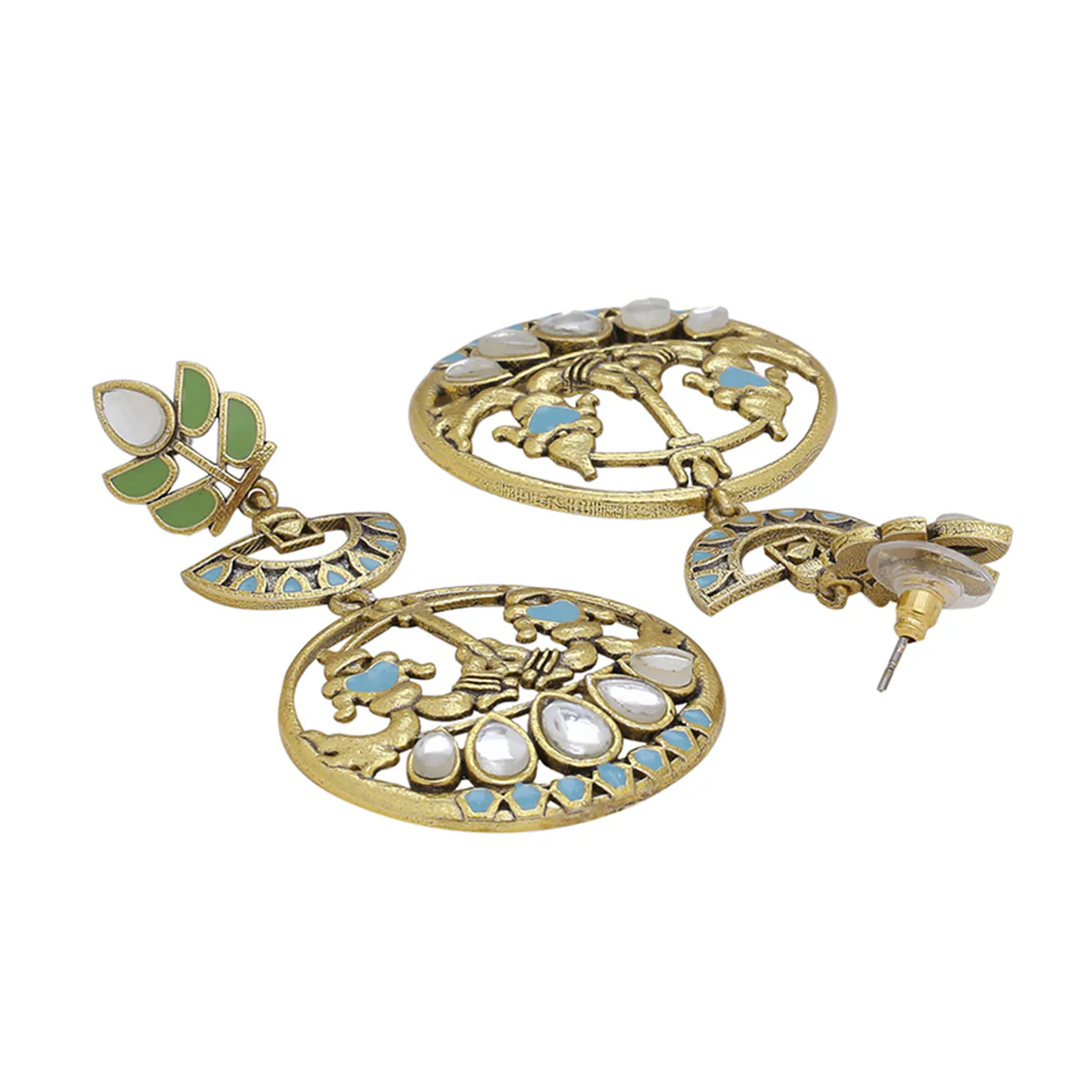Gwalior Filigree Design Round Drop Earrings - Image 4