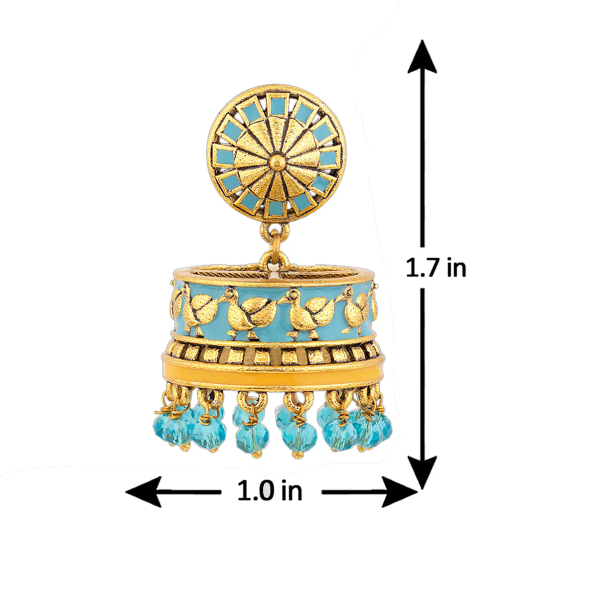 Gwalior Floral Motif Jhumka Earrings - Image 5
