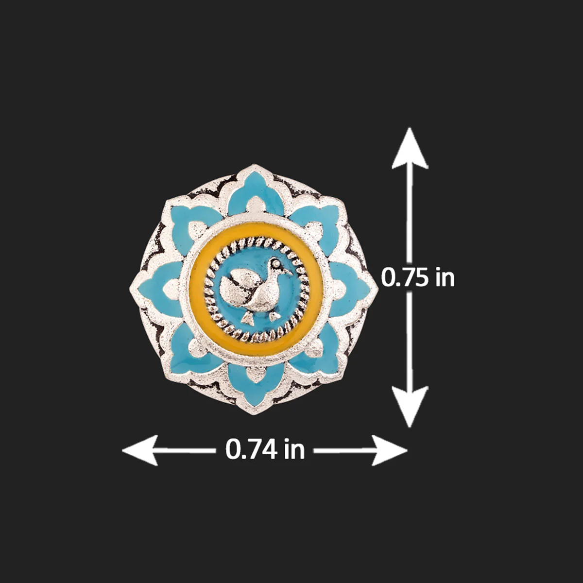 Gwalior Floral Motif Stud Earrings - Image 5