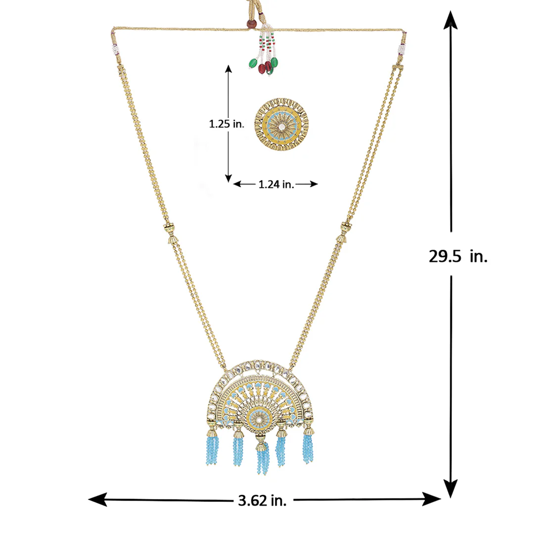 Gwalior Gold Toned Half-Dome Necklace Set - Image 6