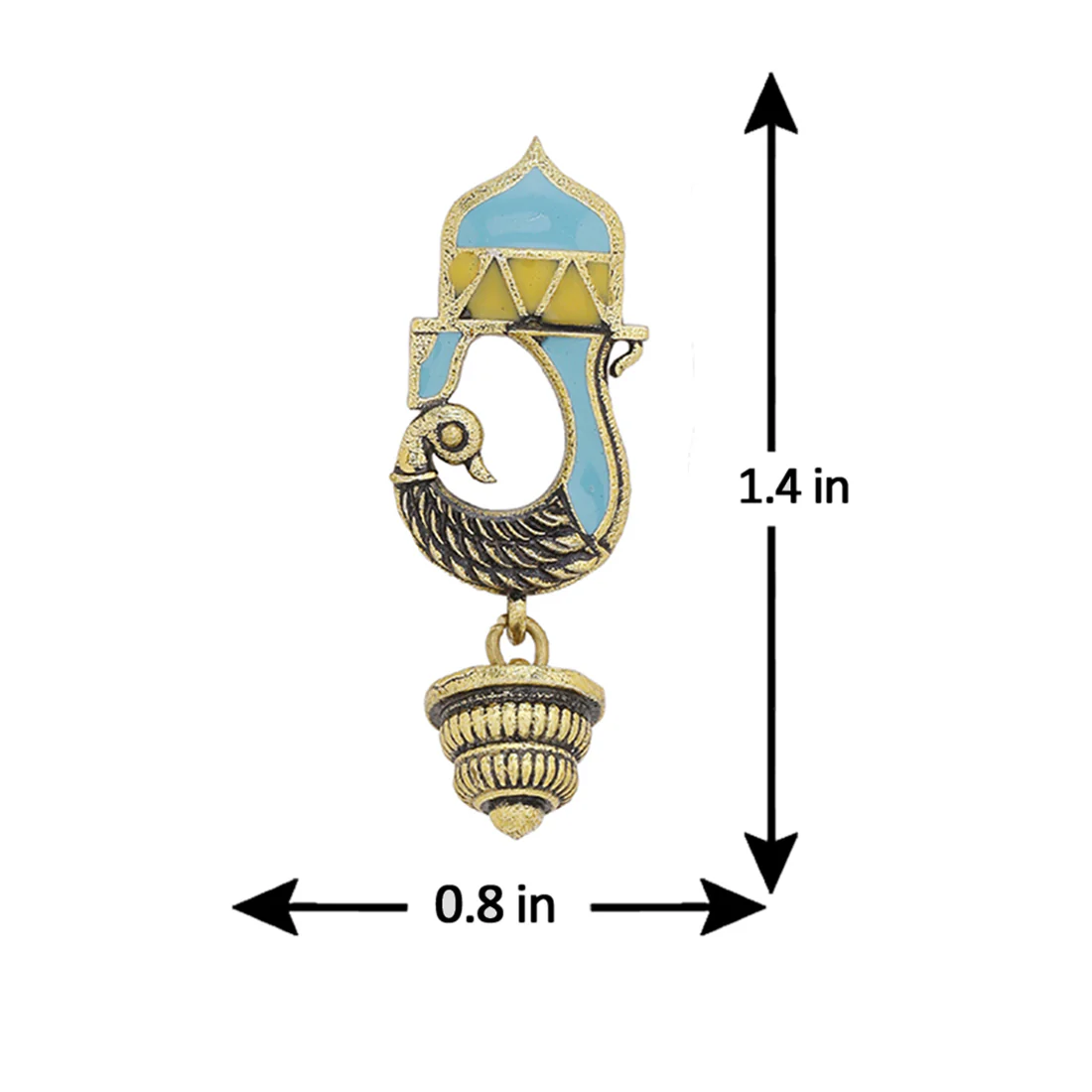 Gwalior Gold Toned Peacock Motif Earrings - Image 5