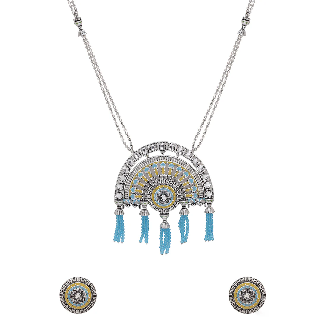 Gwalior Half-Dome Statement Necklace Set - Image 3