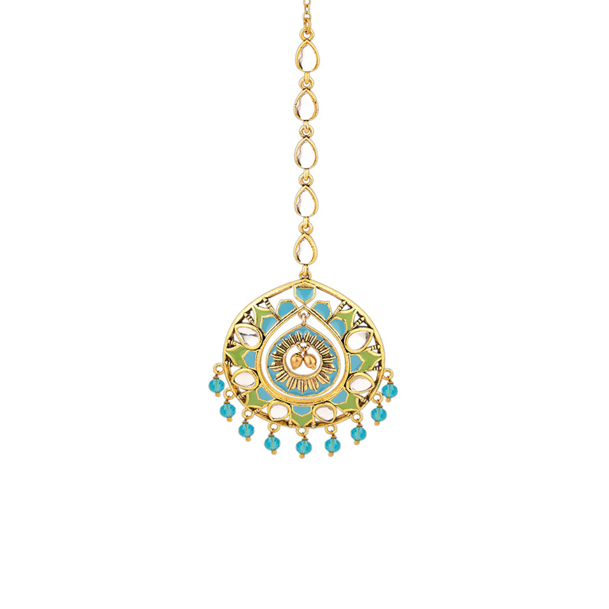 Gwalior Layered Large Circle Maang Tika - Image 3