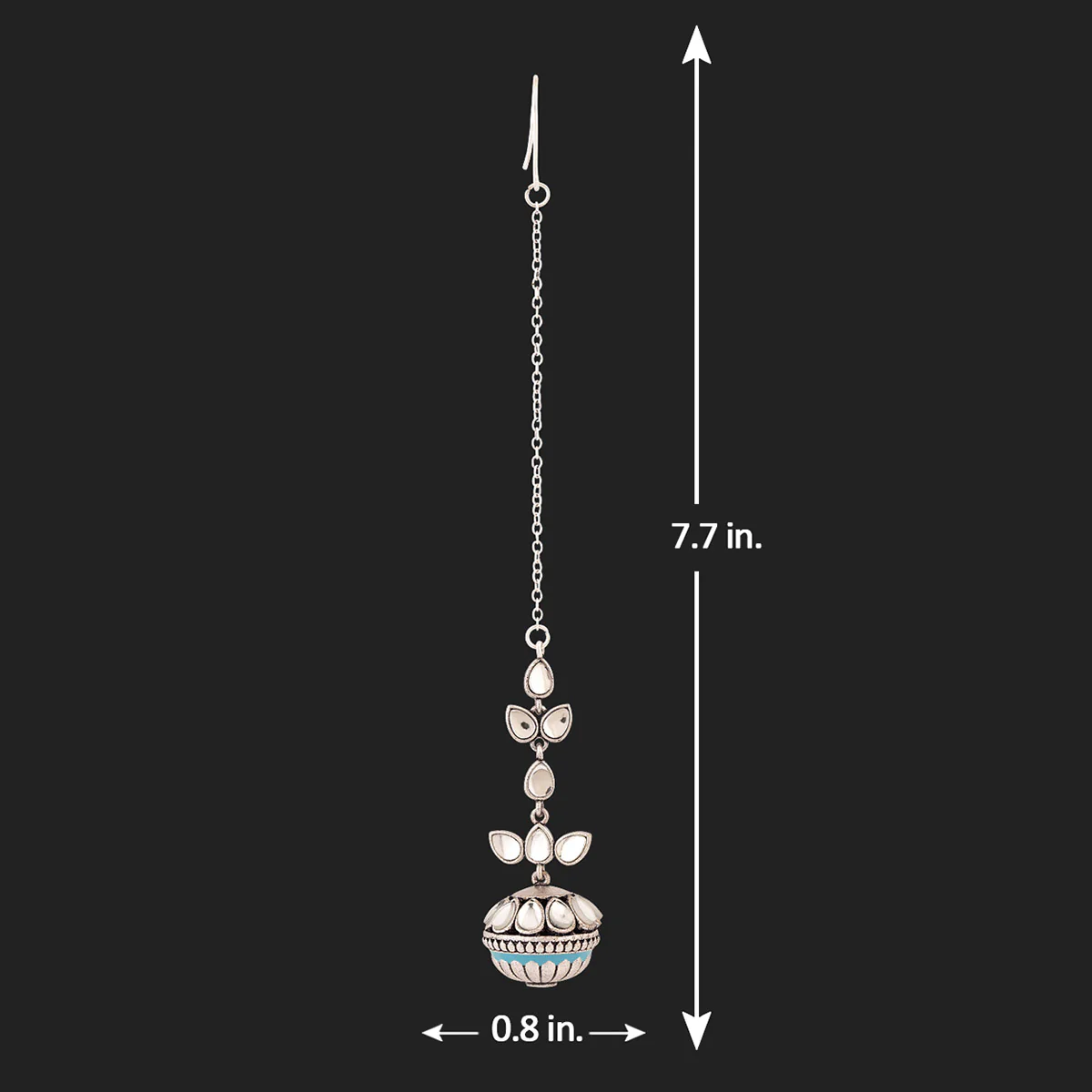 Gwalior Lightly Embellished Borla Maang Tika - Image 6