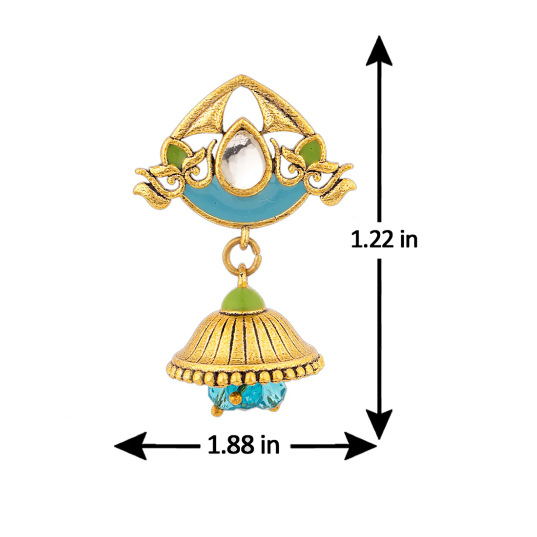 Gwalior Lightly Embellished Jhumka Earrings - Image 5