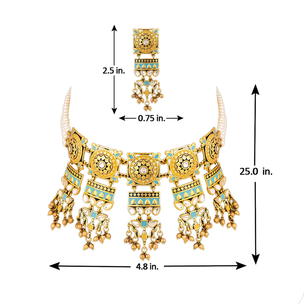 Gwalior Stars Motifs Necklace Set - Image 5