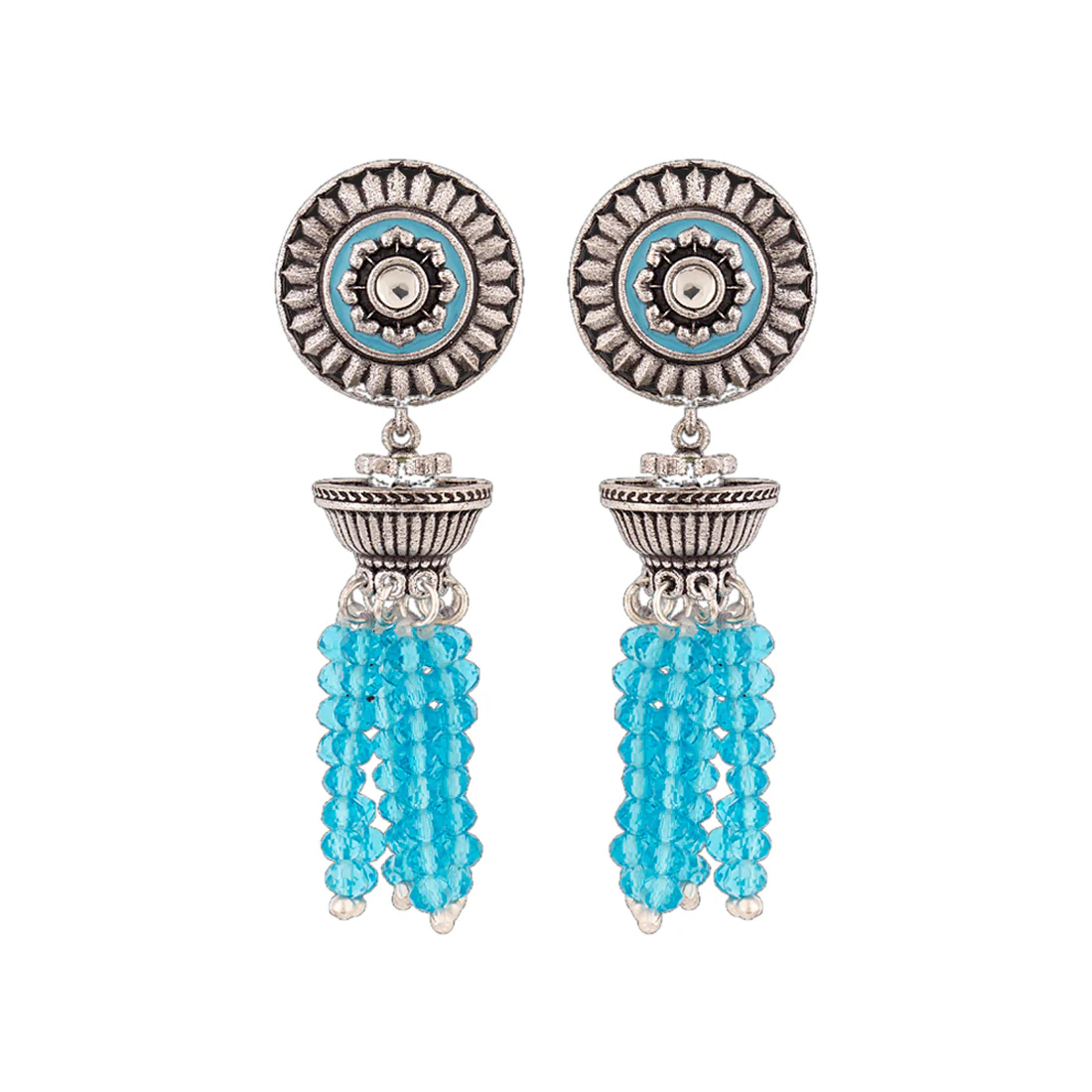 Gwalior Tassels Drop Brass Earrings - Image 3