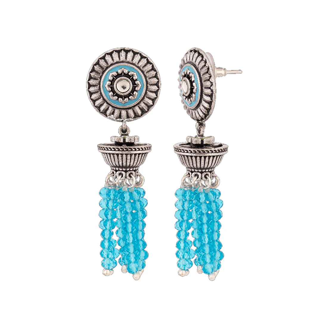 Gwalior Tassels Drop Brass Earrings - Image 4