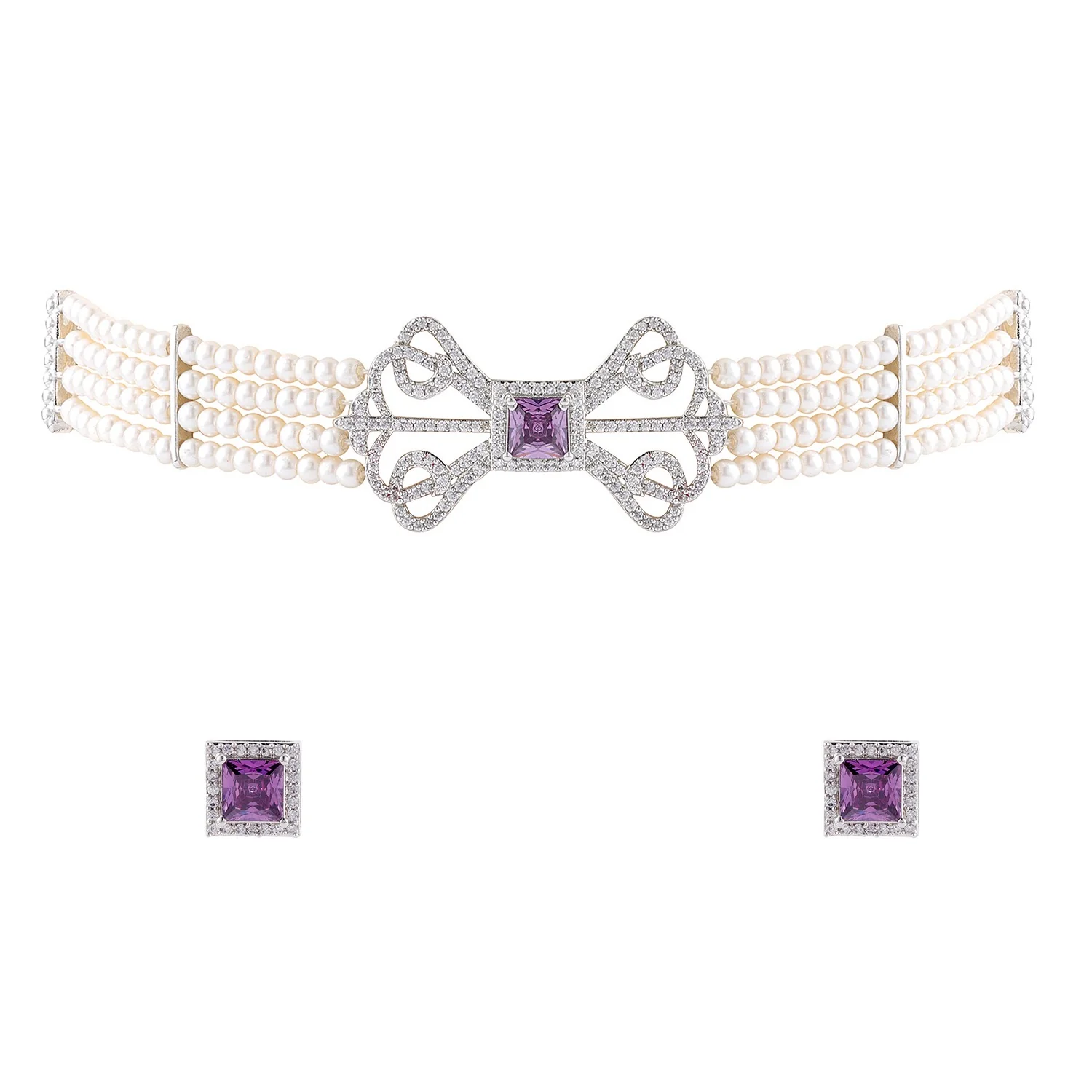 Halo Essence Bow Choker Necklace Set - Image 3