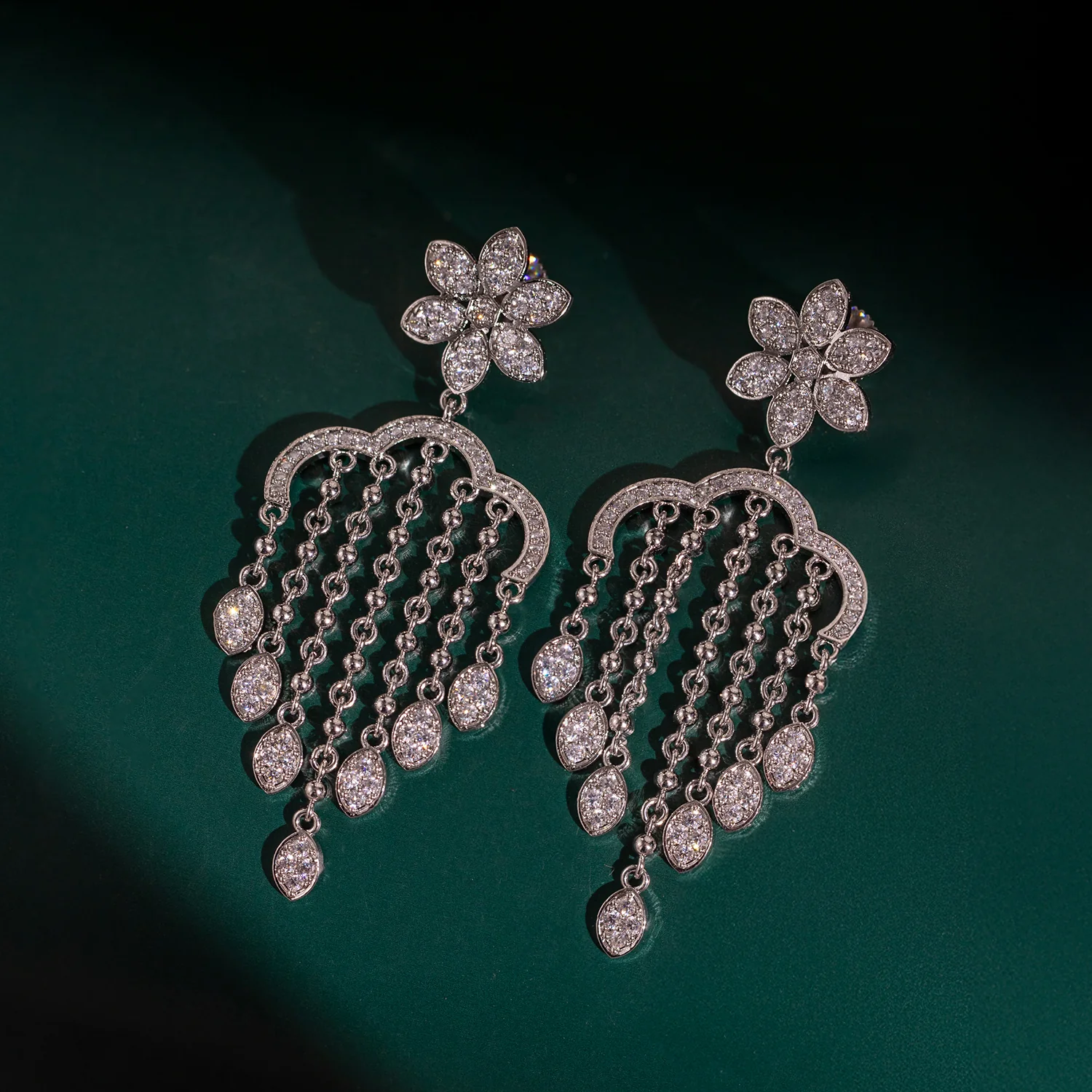 Halo Essence Floral Dangler Earrings
