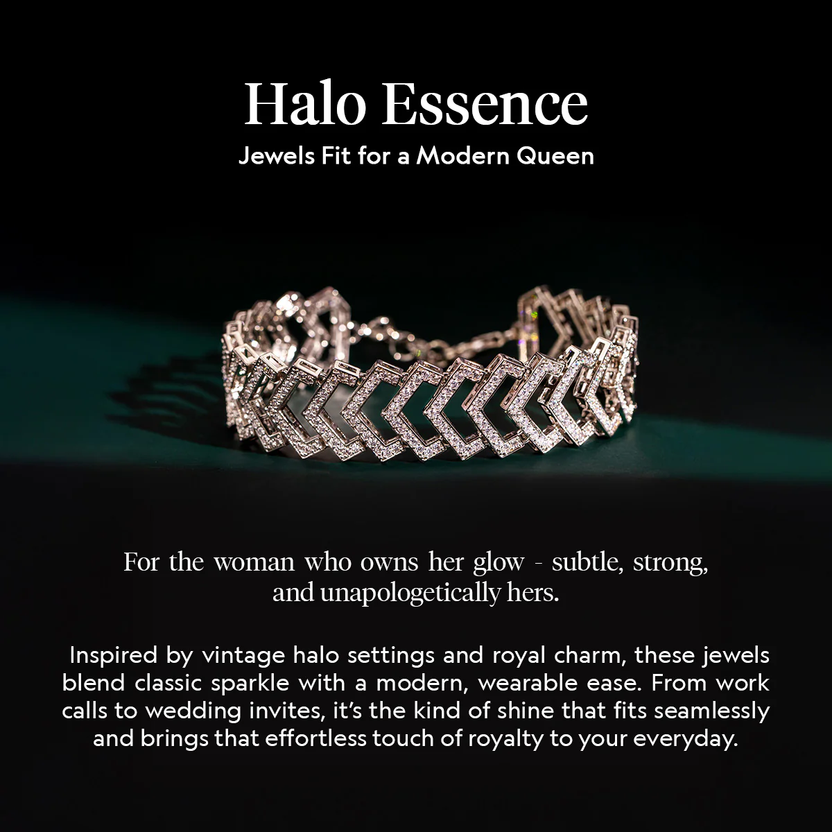 Halo Essence Studded Floral Bracelet - Image 5