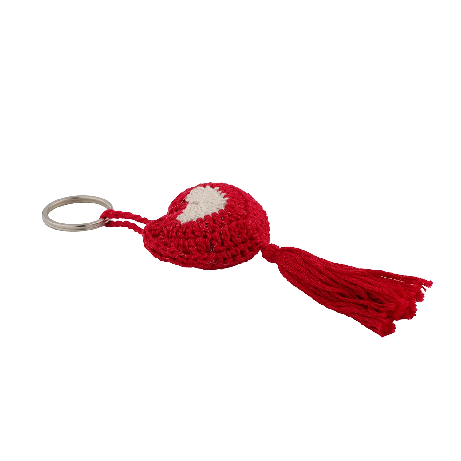 Handcrafted Crocheted Heart Keychain - Image 3