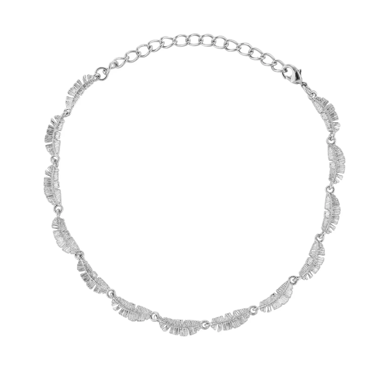 Hawaii Banana Leaf Silver Anklet - Image 3