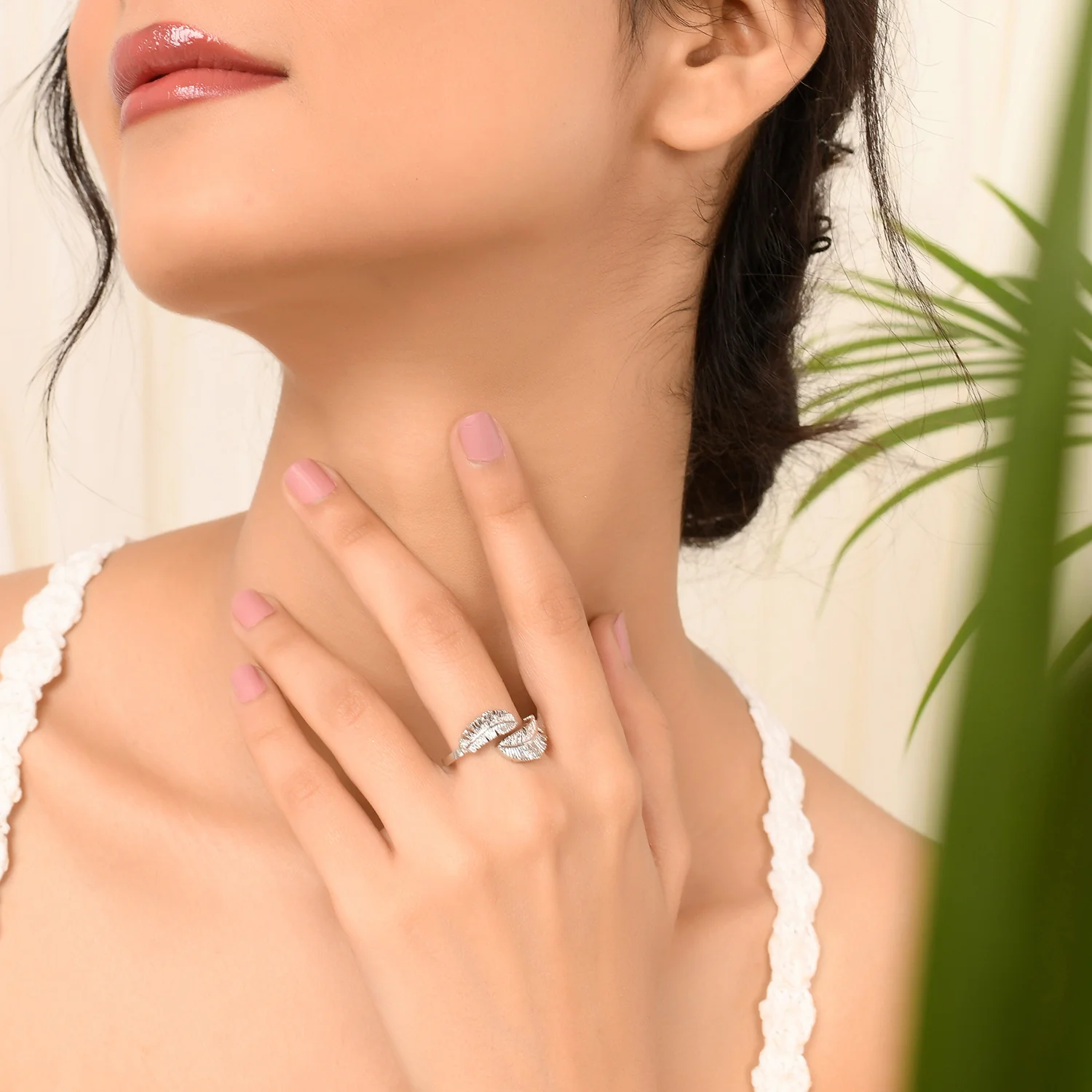 Hawaii Banana Leaf Silver Wrap Ring - Image 2